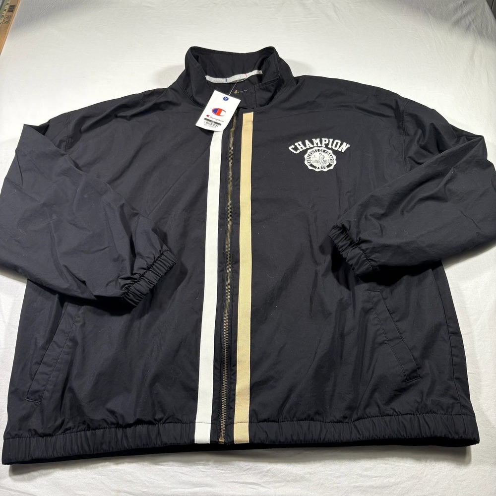 Champion Mens Gameday Full Zip Jacket Black XXL New
